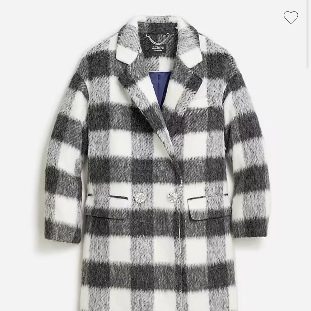 J. Crew Women's Collection relaxed topcoat in Italian brushed buffalo check